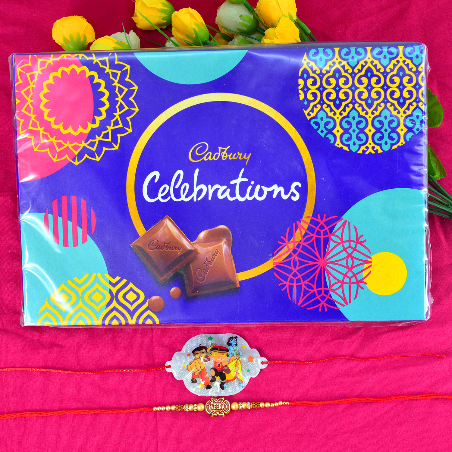 1 Kid and 1 Rakhi for Brother Amazing Rakhi with Cadbury Celebration Small Chocolate