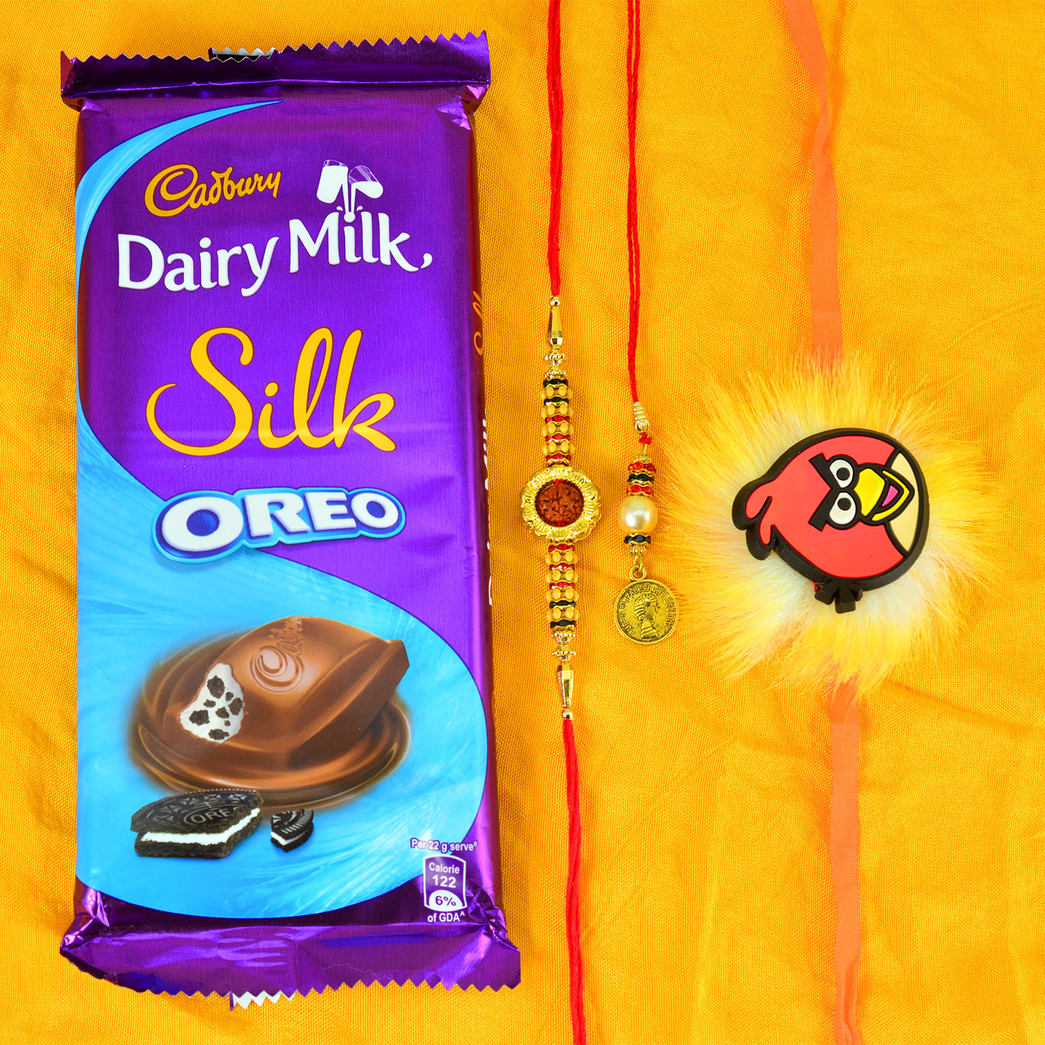 Amazing Looking Bhaiya Bhabhi Rakhi and Kid Rakhi with Cadbury Silk Oreo Chocolate