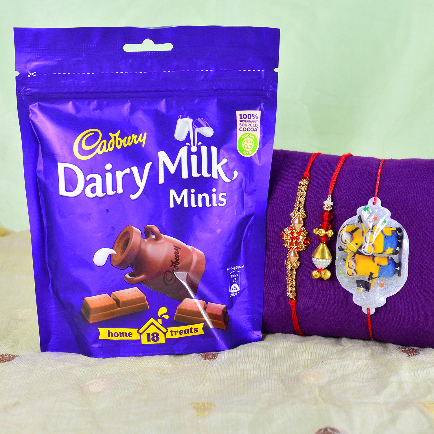 Bhaiya Bhabhi Rakhi and Kid Rakhi with Cadbury Dairy Milk Minis