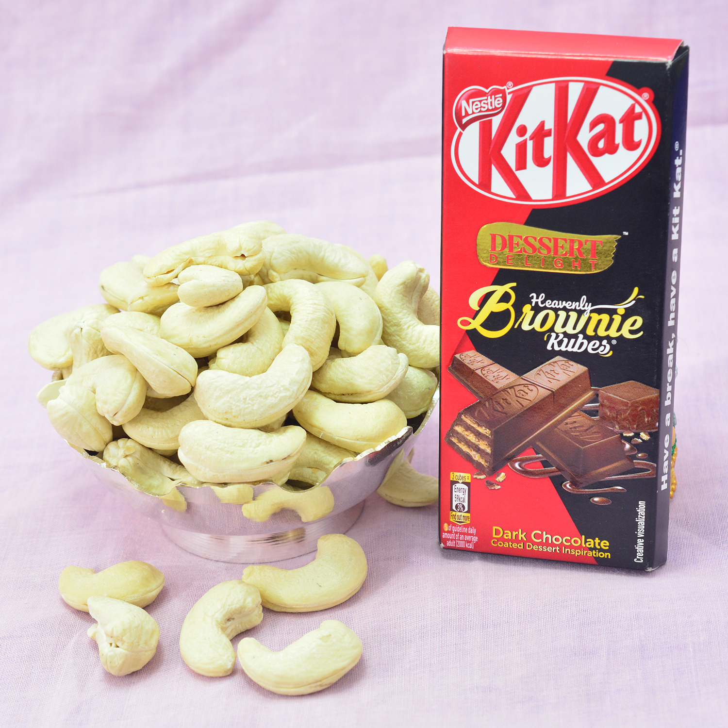 Delicious Fresh Branded Kaju Dry Fruit with Kitkat Brownie 