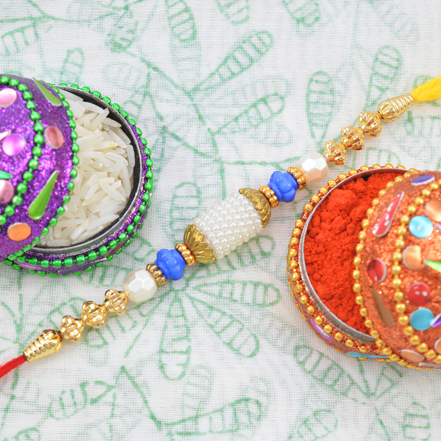 Single Threaded with Multiple Beads Elegant Designer Rakhi
