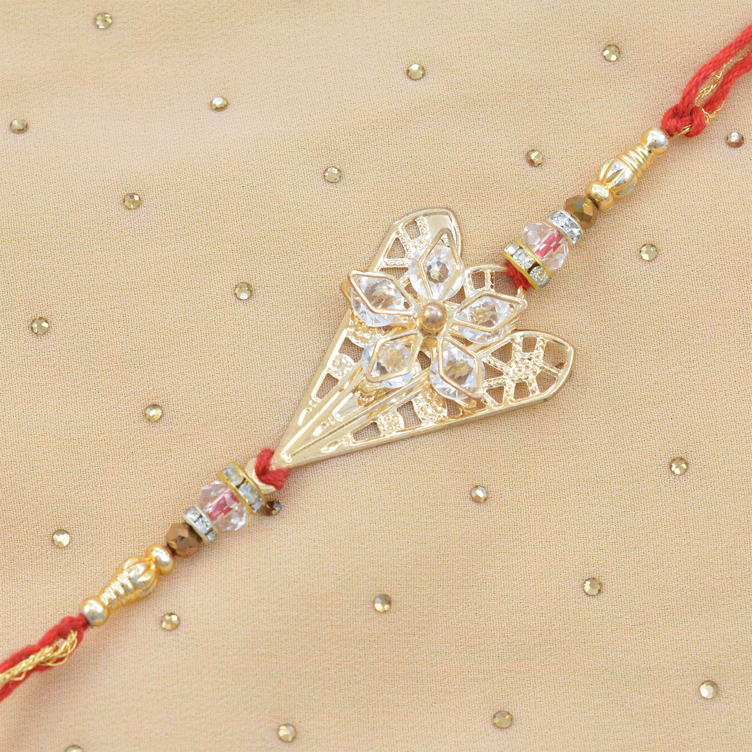 Butterfly and Star with Transparent Beads Rakhi