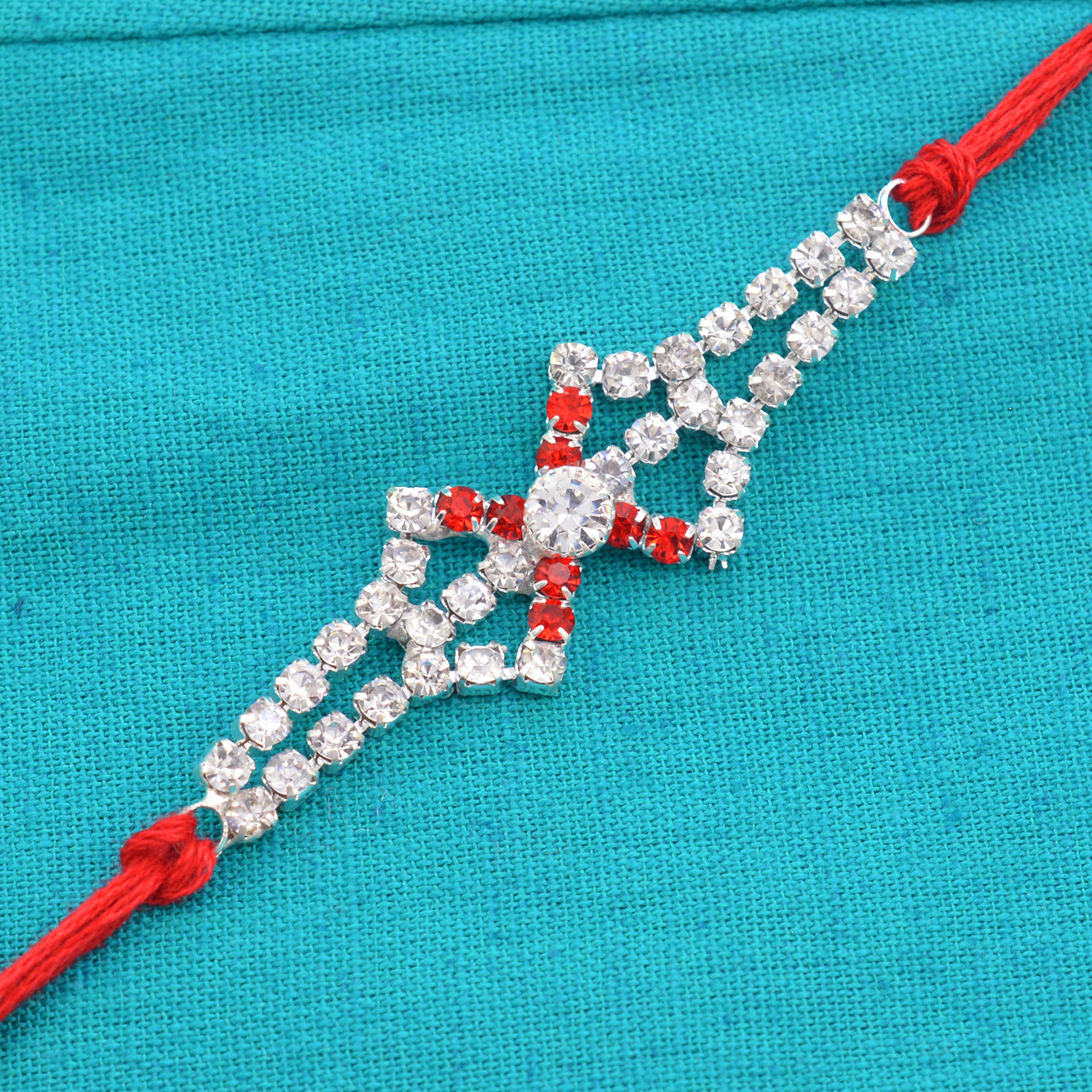 Beautiful Diamond and Jewels Eye Catching Design in Graceful Silk Thread