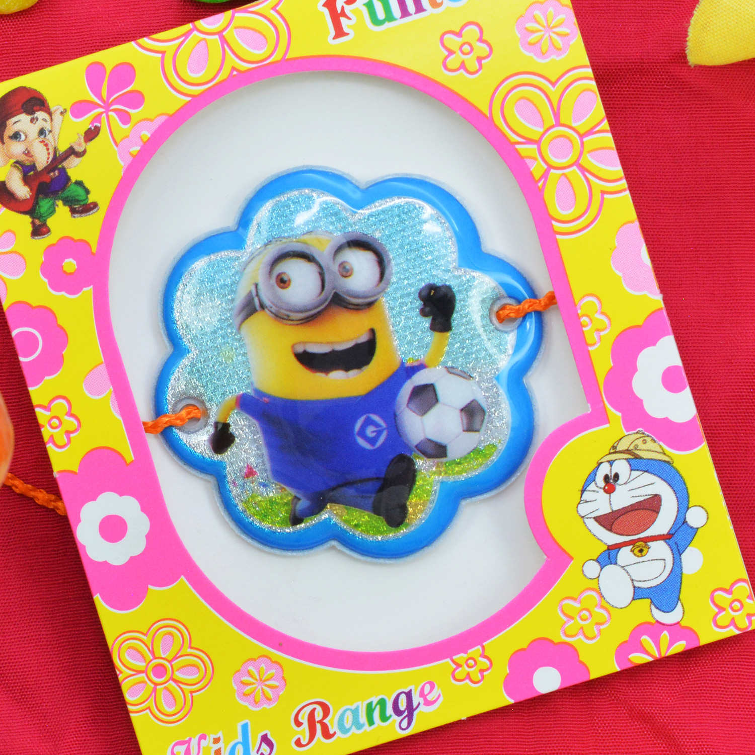 Laughing Minion Playing with Football Rakhi for Kids