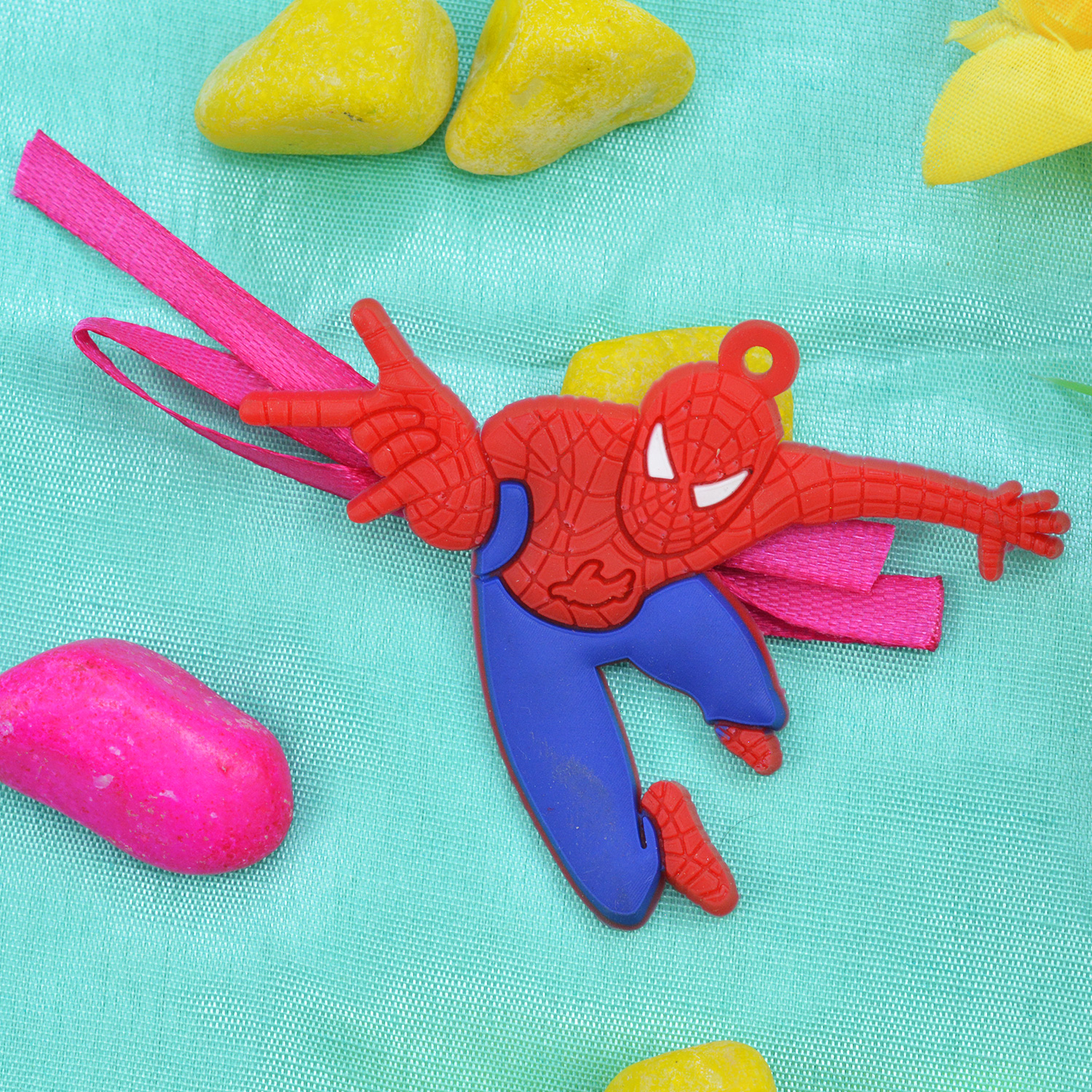 Rubber Spider Man Movie Character Rakhi for Kids