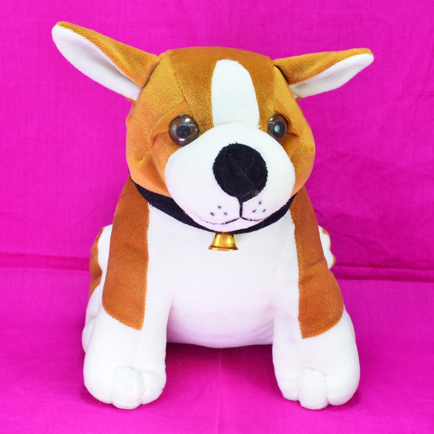 Brown and White Color Doggy Soft Toys for Kids
