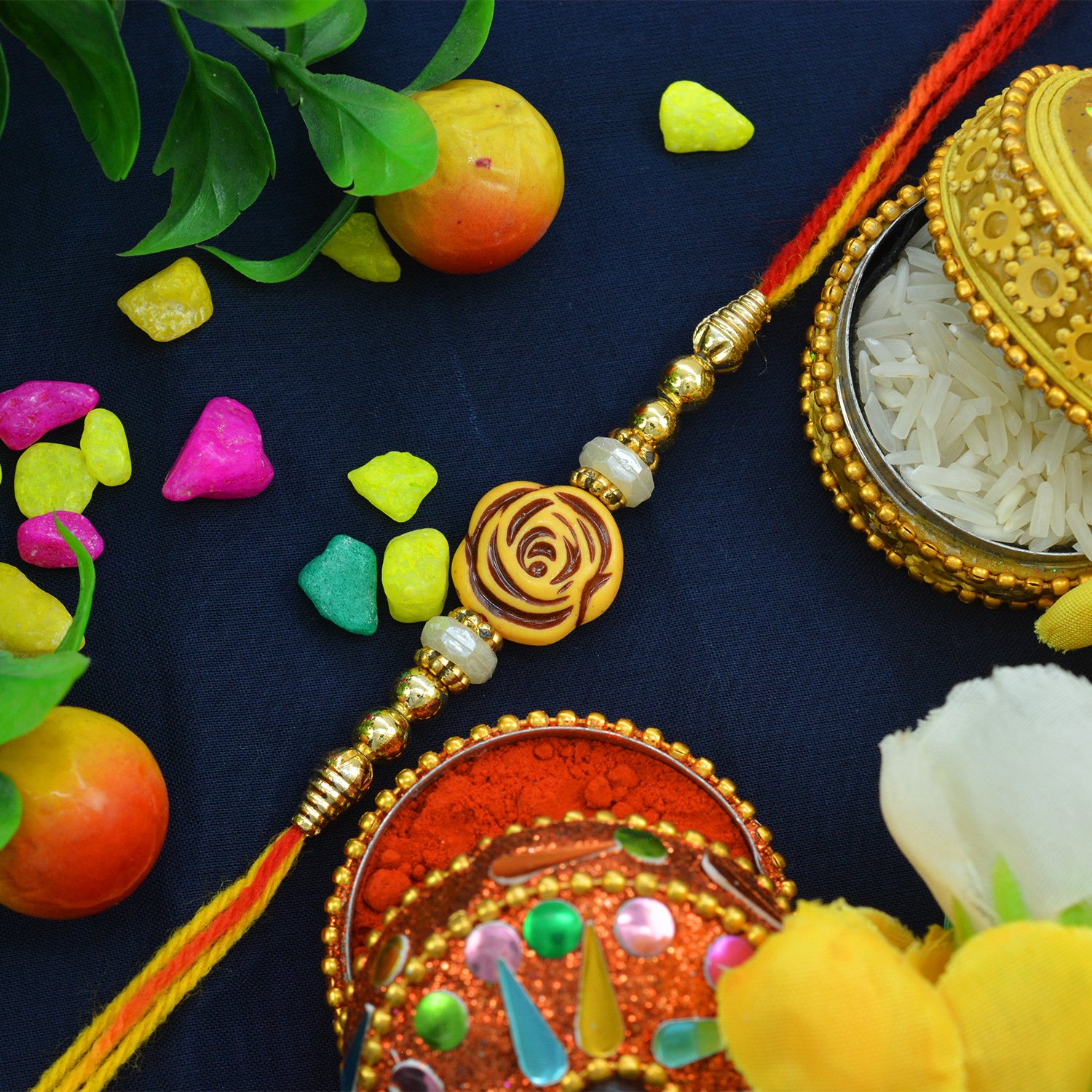 Amazing Moli-Dori Rakhi with Graceful Beads 