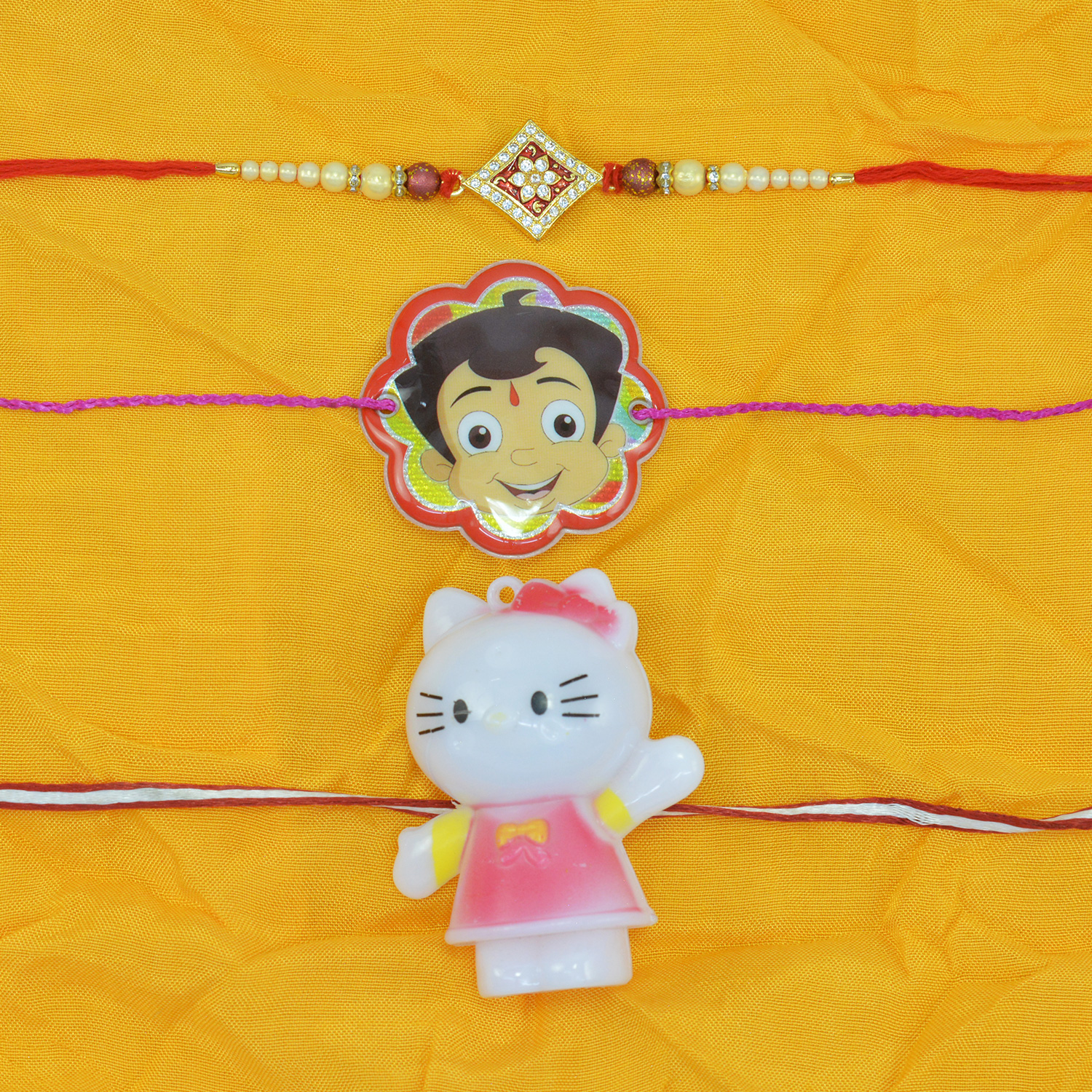 Unique Design Jewel Brother Rakhis with Chota Bheem and Doll 2 Kids Rakhi