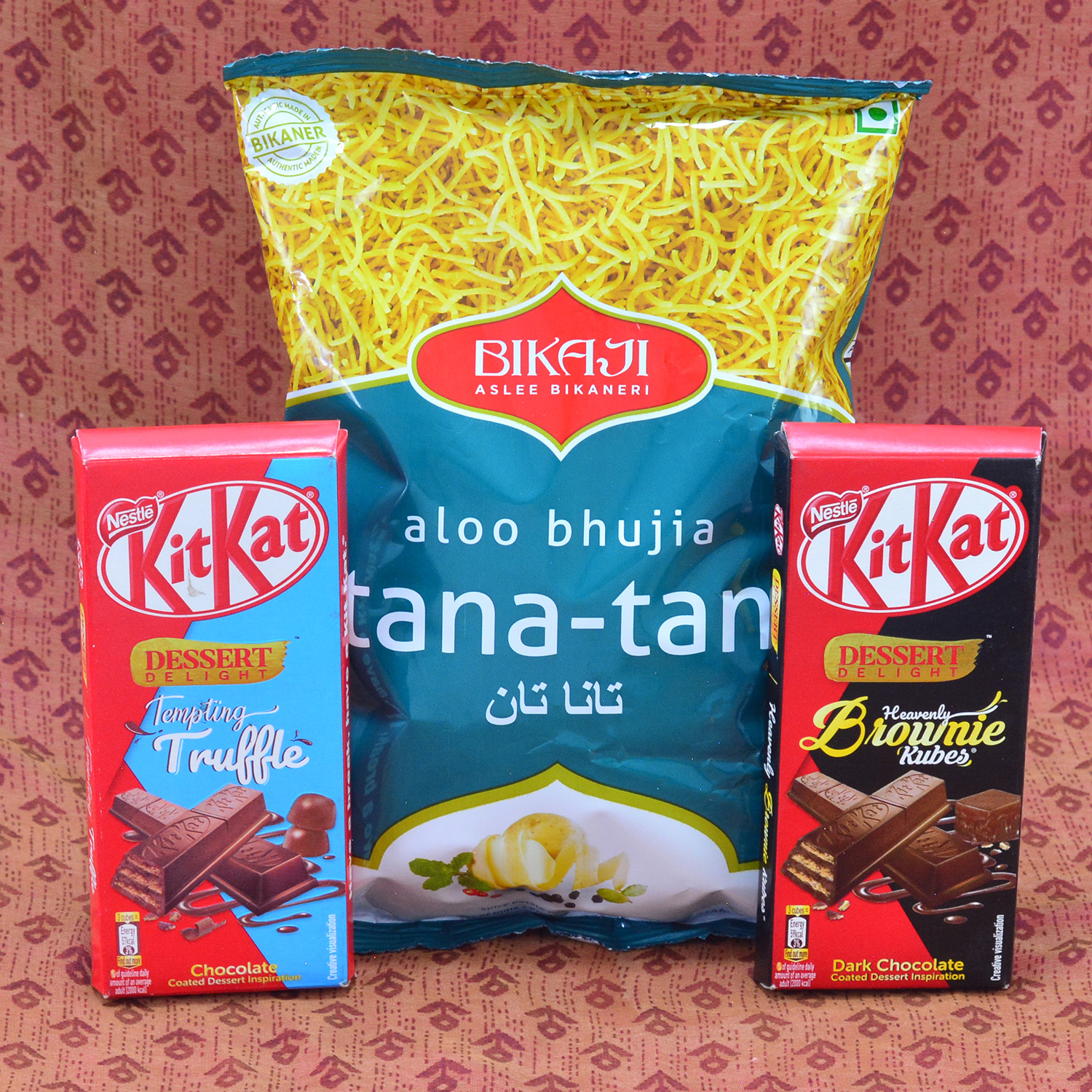 Luscious Nestle Kitkat Chocolates with Bikaji Aloo Bhujia Tana Tan