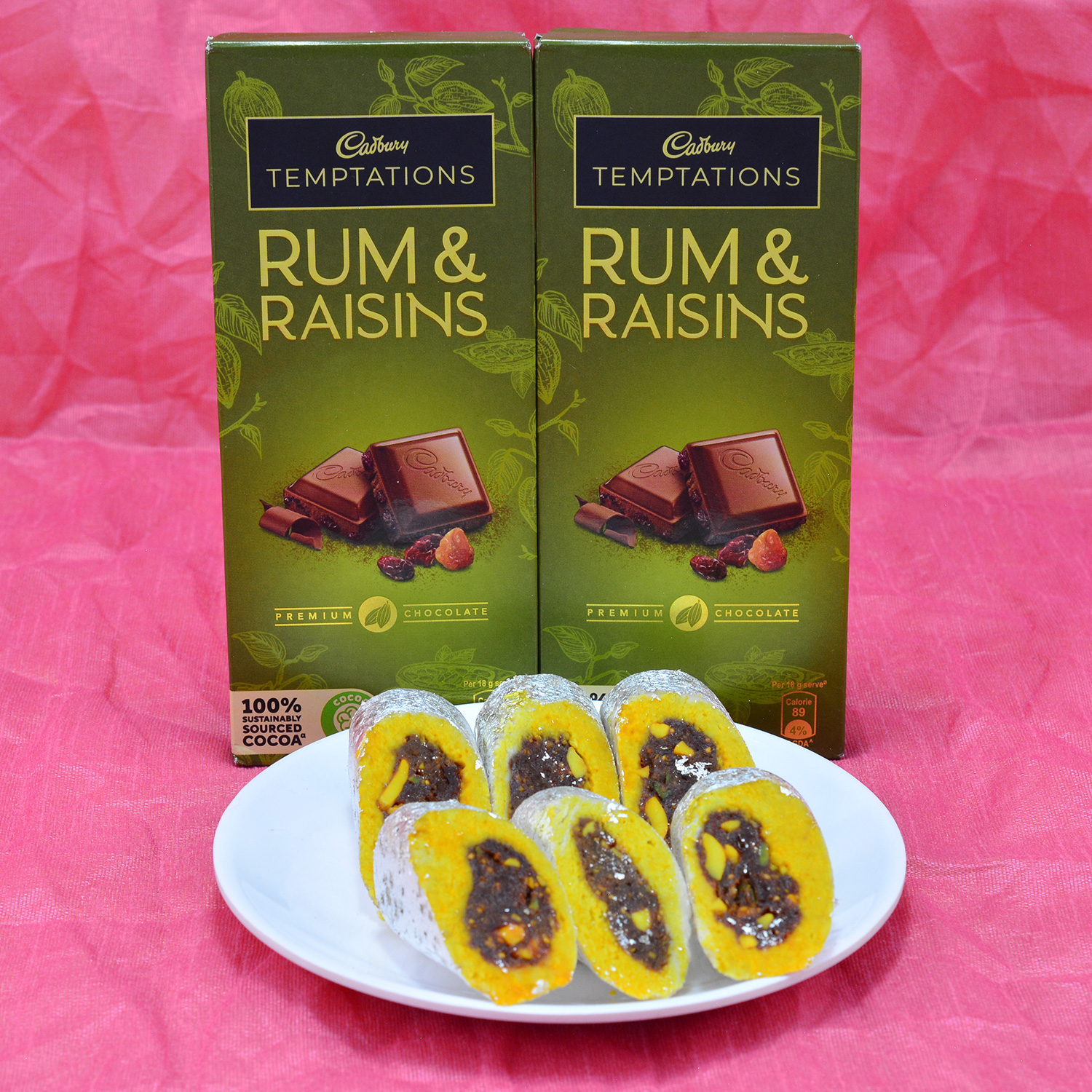Pllatable Cadbury Temptaions with Mouthwatering Kaju Rajbahar Hamper