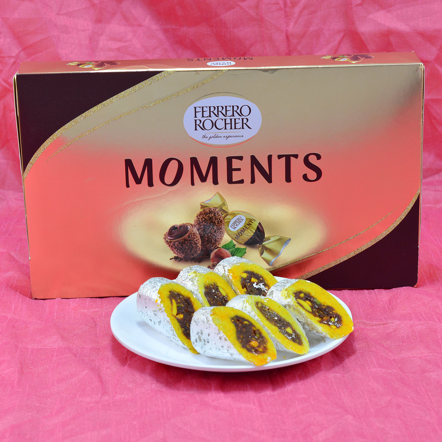 Mouthwatering Kaju Rajbahar with Finger Licking Ferrero Rocher Moments Hamper