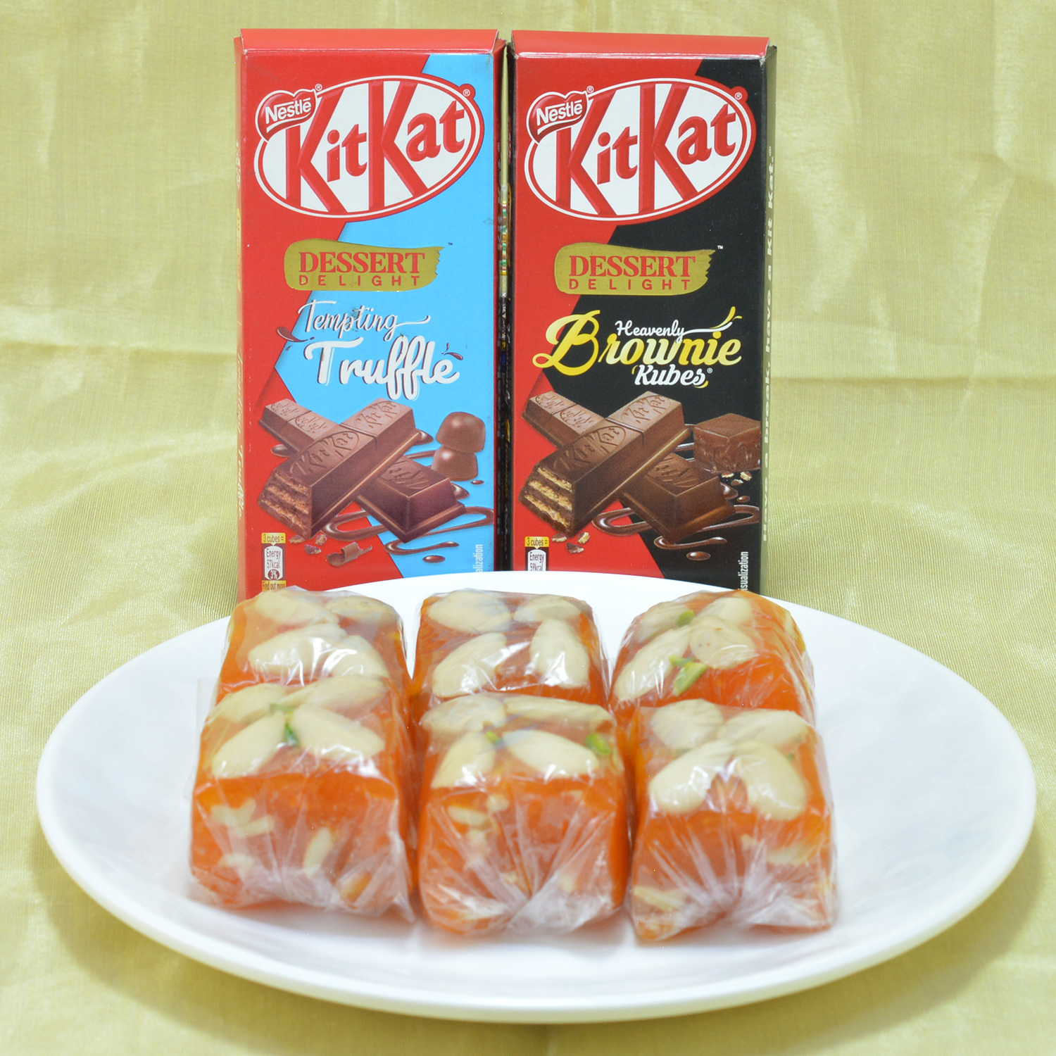 Sapid Karachi Halwa with Finger Licking Nestle Kitkat Chocolates Hamper