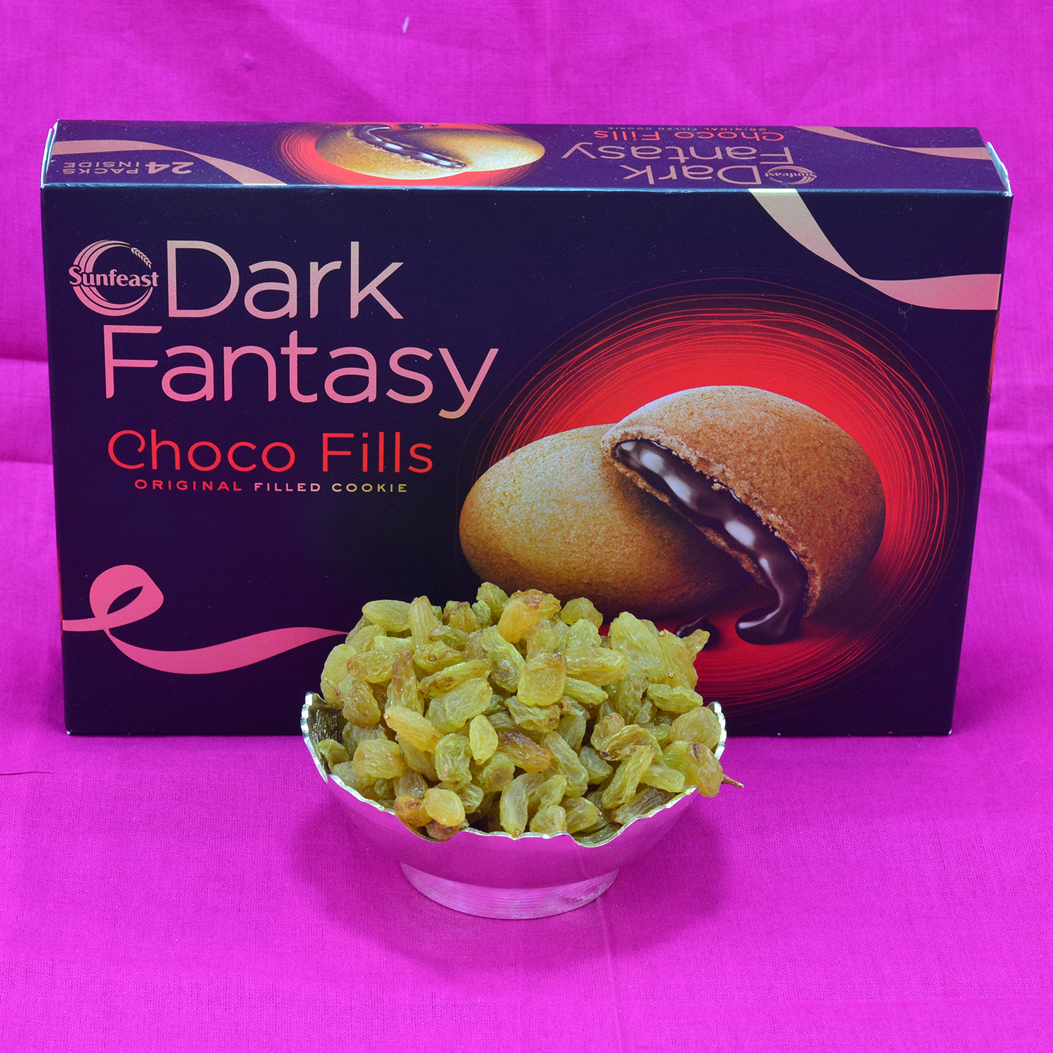 Delicious Dark Fantasy Choco Cookies with Mouthwatering Kismis Dry Fruit Hamper