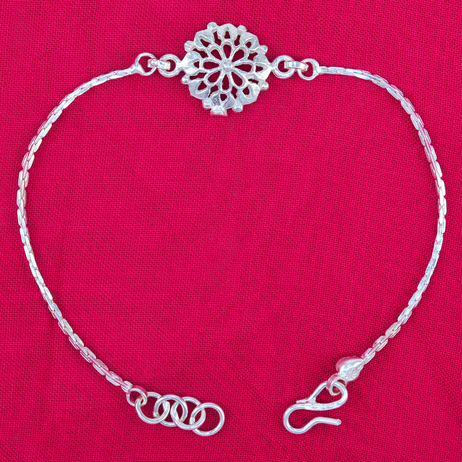 Attractive Traditional Pure 70% Silver Rakhi
