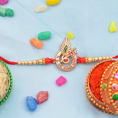 Beautiful Lord Krishna Rakhi with Inner Pearl and Diamonds