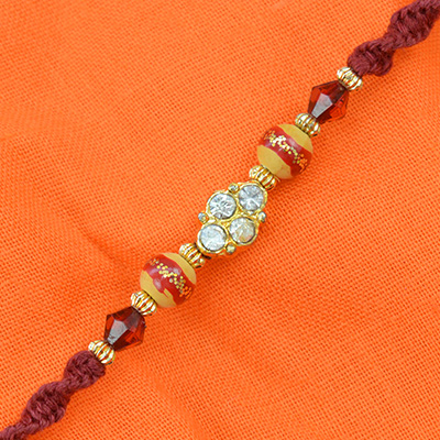 Simple Beads Rakhi in a Single Thread