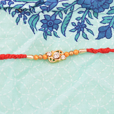 Three Jewel in the Middle on Beads Rakhi 