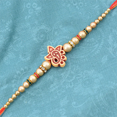 Breathtaking Cute Ganesha Rakhi with Jewel and Beads