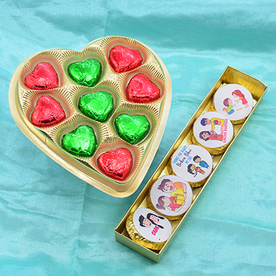 Heart Shape and 5 Pack Packet Tempting Handmade Chocolates
