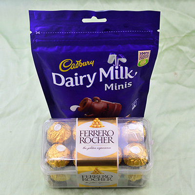 Delightful Ferrero Rocher and Dairy Mil Minis Chocolates Set