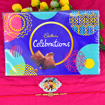 1 Kid and 1 Rakhi for Brother Amazing Rakhi with Cadbury Celebration Small Chocolate