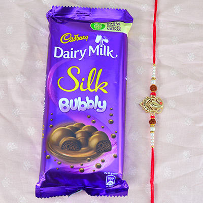 Cadbury Dairy Milk Silk Bubbly with Single Amazing Brother Rakhi
