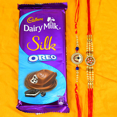 2 Amazing Brother Rakhis with Cadbury Silk Oreo Chocolate
