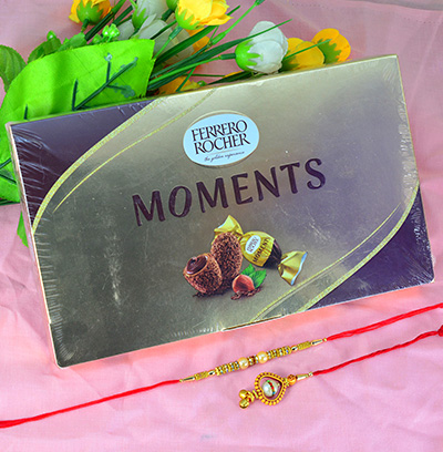 Bhaiya Bhabhi Rakhi Set with Ferrero Rocher Moments Small
