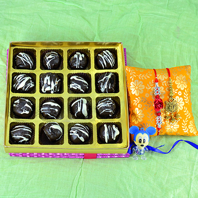 Bhaiya Bhabhi and Kid Rakhi with Handmade Milky Amazing Chocolates