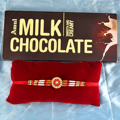 Amul Milk Chocolate Creamy Chocolate with Single Brother Rakhi