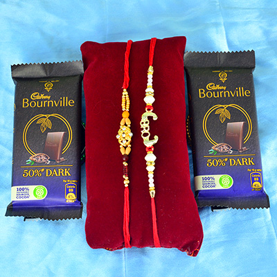 Cadbury Small Bournville Combo 2 Amazing Bro Rakhis with Chocolate Hamper