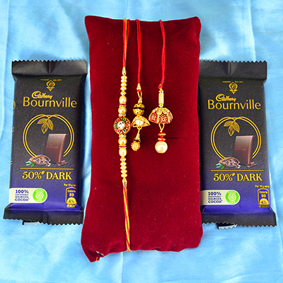 Cadbury Small Bournville Combo Chocolate 2 Amazing Lumba and 1 Special Brother Rakhis