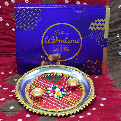 New Edition Cadbury Celebration Pack with Amazingly Design Rakhi Pooja Thali