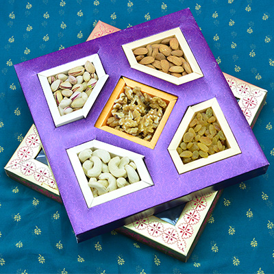 Stunning Looking Blue Base Dry Fruits Pack of 5 Dry Fruits