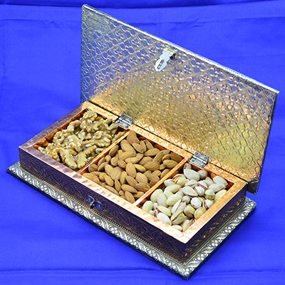 Dry Fruits Box Containing Walnuts Almonds and Pista