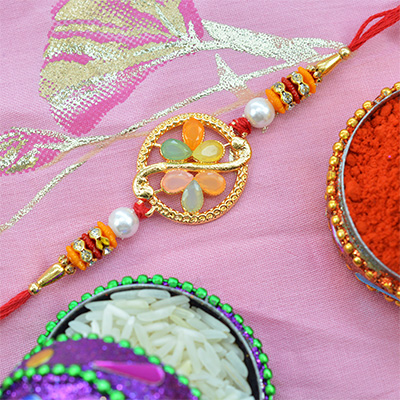 Newly Designer Multi Colored Beads Designer Rakhi