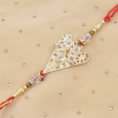 Butterfly and Star with Transparent Beads Rakhi