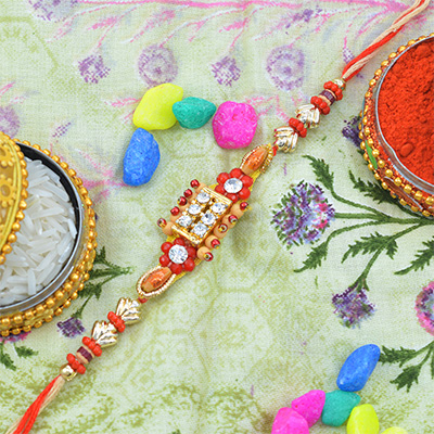 Colorful Newly Design Majestic Fancy Rakhi of Jewel and Beads