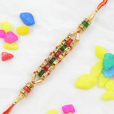 Awesome Multicolor Diamonds and Beads Silk Thread