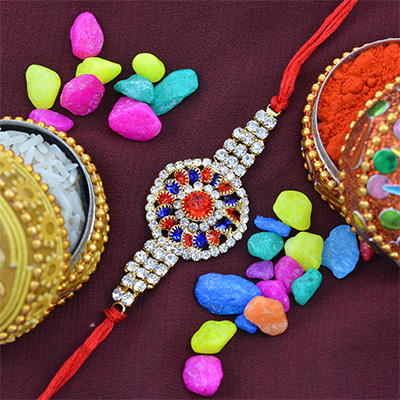 Stunning Multicolor Rounded Diamonds and Jewels in Silk Thread