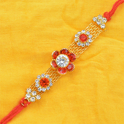 Prodigious Multiple Flowers with Graceful Colorful Diamonds in Silk Thread