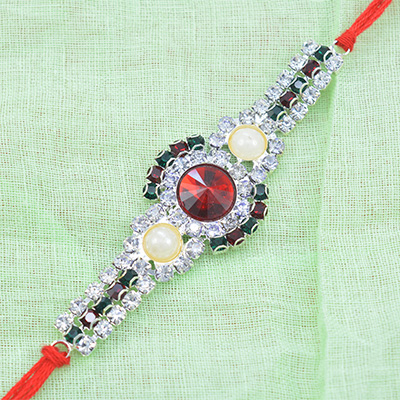 Amazing Red Diamond Studded in Multicolor Gorgeous Flower Diamonds and Jewels