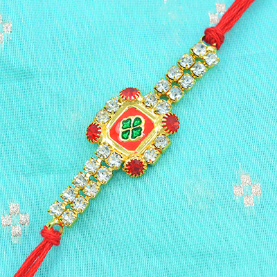 Awesome Multicolor Square with Rich Look Jewels in Graceful Silk Dori