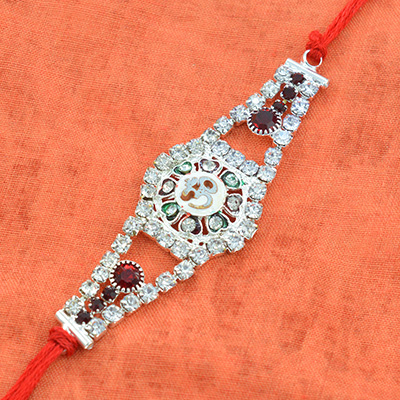 Gorgeous Rounded OM Decorated with Beautiful Diamonds in Lovely Silk Dori