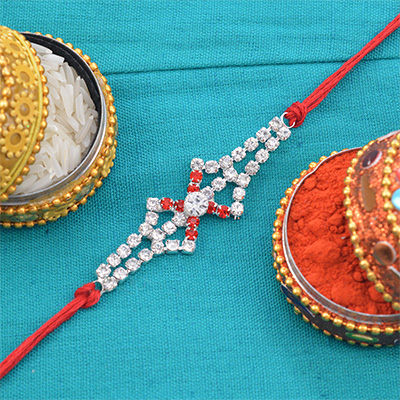 Beautiful Diamond and Jewels Eye Catching Design in Graceful Silk Thread