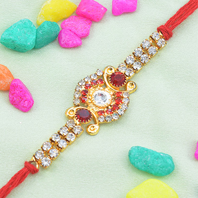 Gorgeous Golden Diamond Decorated with Jewel Flower in Shining Silk Dori