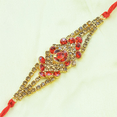 Gorgeous Diamond Flowers Studded with Awesome Jewels in Soft Silk Thread