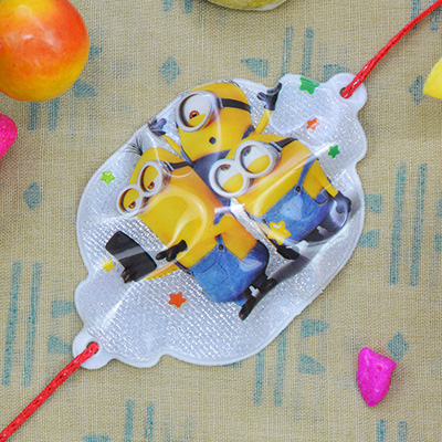 Magnificent Minions Kids Rakhi with Attractive Thread