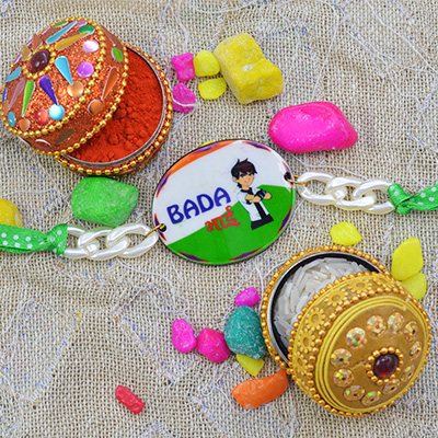 Bada Bhai Written Colorful Designer Rakhi for Kids