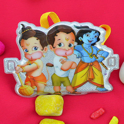 Bal Hanuman with Almighty Krishna Kids Rakhi for Children